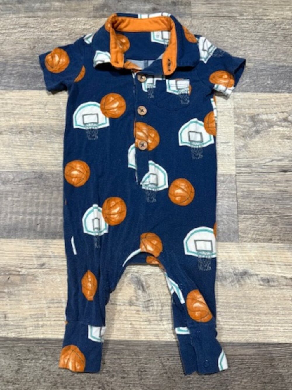 Posh Peanut Basketball Romper 6-9 Months